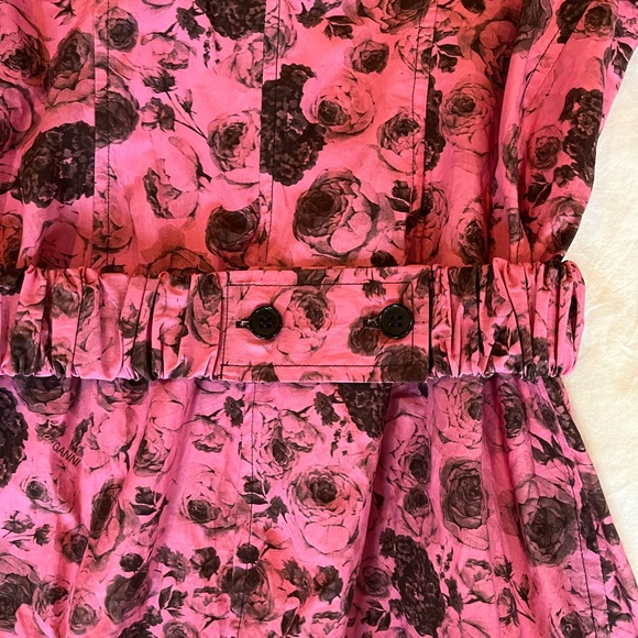 Ganni Floral Print Cotton Poplin Wrap Mini Dress Fits US sz 2-4, tag sz 38 (DE) - Picture 9 of 13